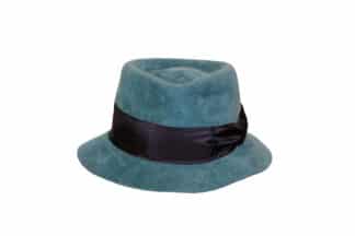 fedora dick tracy anni 50 in lapin grevi turchese
