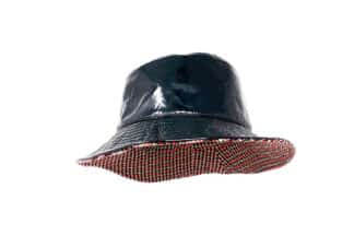 Cappello impermeabile e reversibile Grevi in pied de poule e vernice