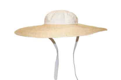 cappello in paglia fiorentina con nastro e falda larga