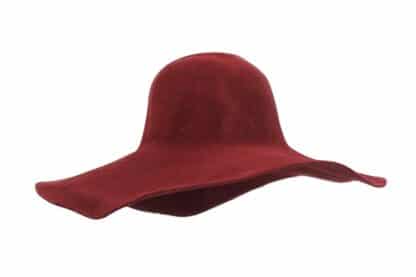 Cappello feltro falda larga grevi rosso