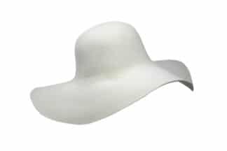 Cappello feltro falda larga grevi bianco